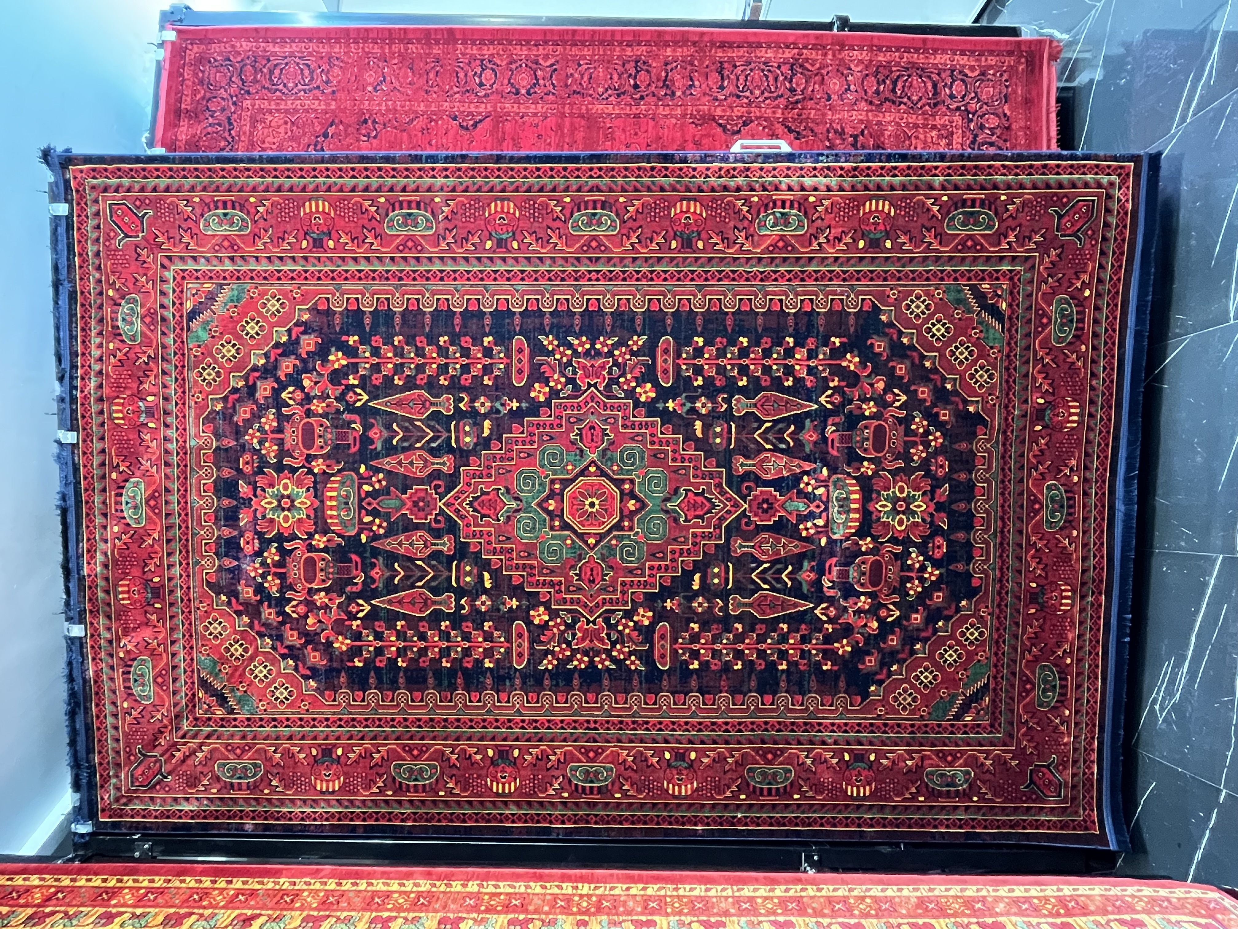 فرش ماشینی/نقش کهن/کلسیون هرمس/۵۰۰/۱۲۰۰/نخ میکروفیلامنت/ ۶متری(۲در۳)